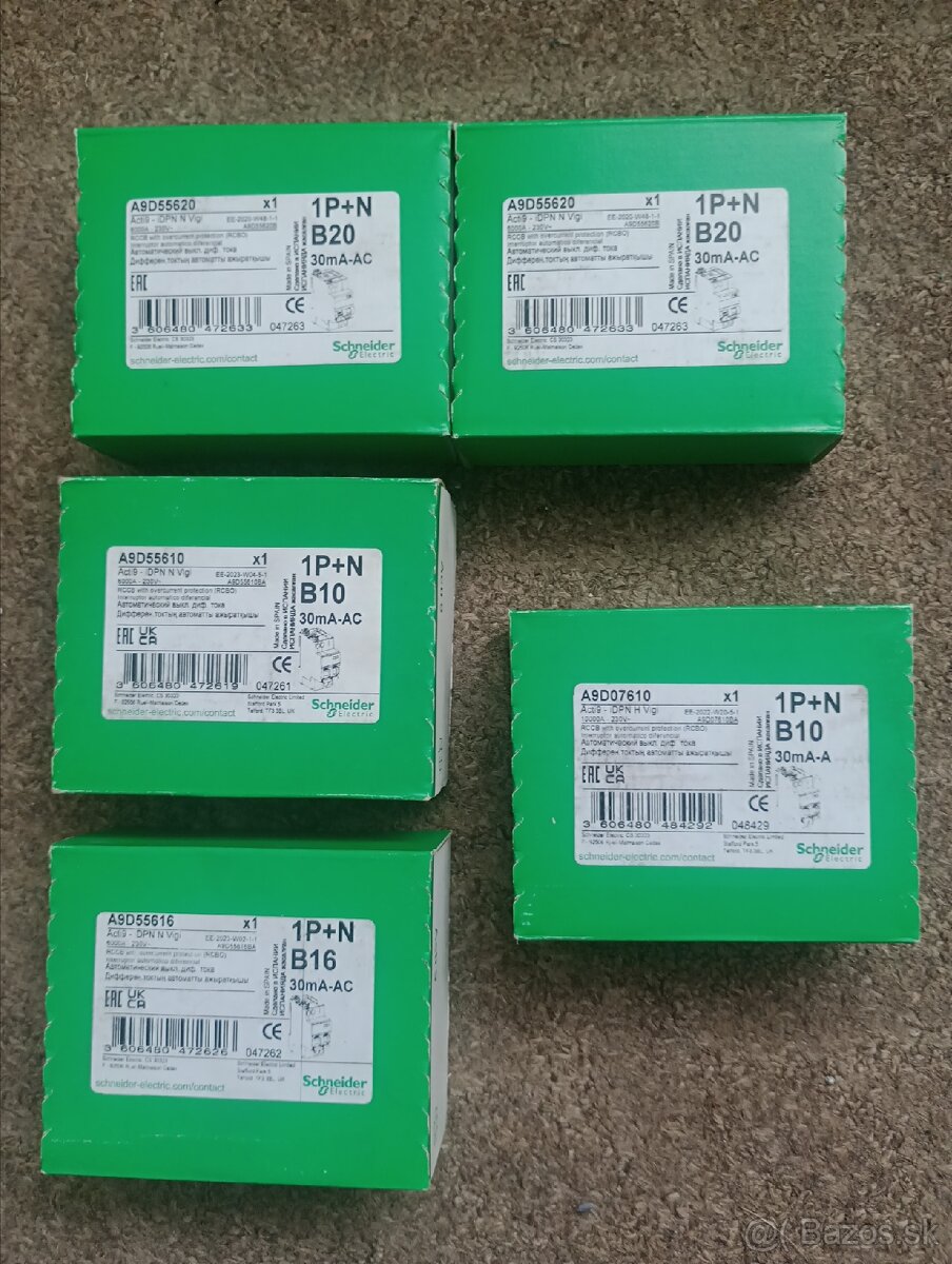 Nové prúdové chrániče Schneider Electric B10, B16, B20