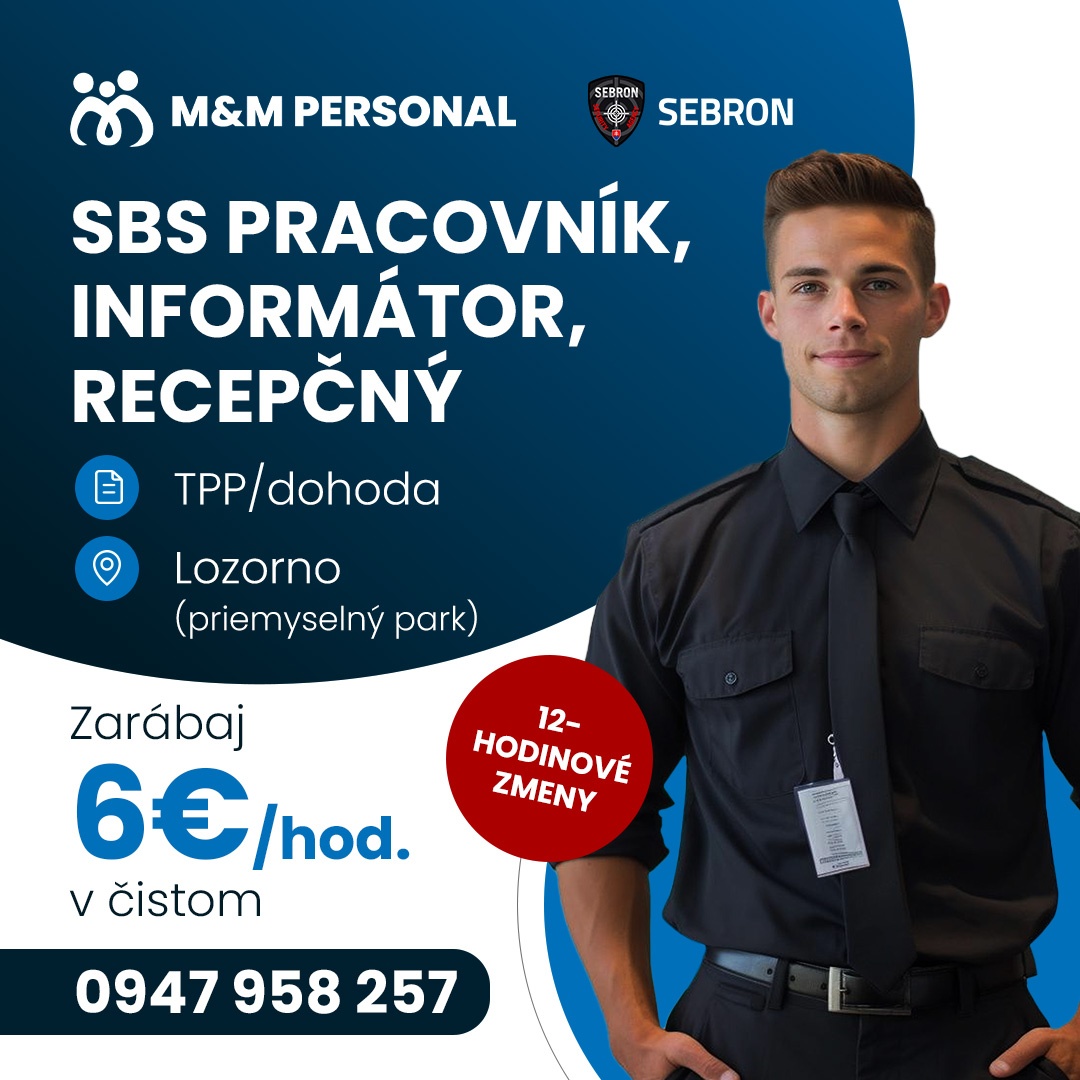 SBS pracovník, informátor, recepčný