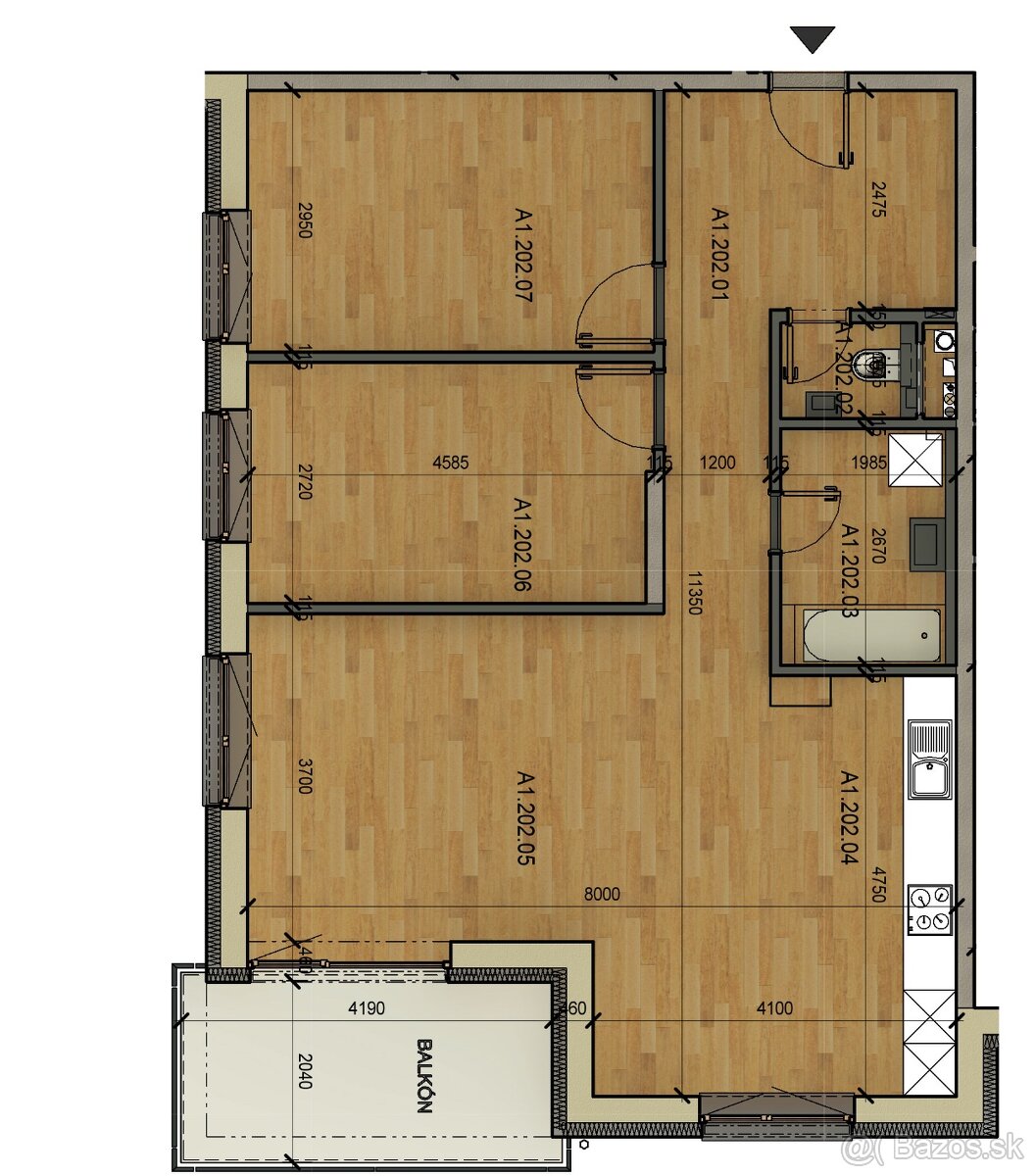 NOVOSTAVBA -3izb.byt s 9 m2 balkónom, lokalita: pri jazierku
