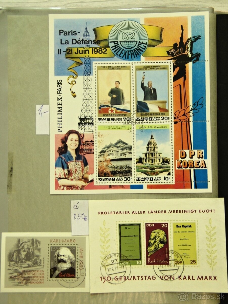 Známky - Komunistický vodcovia 37ks + 3 aršíky