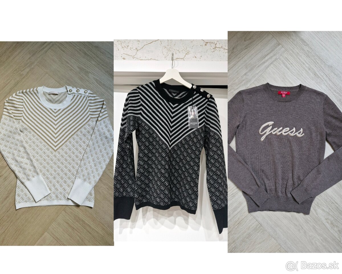 NOVE Guess pleteny monogram sveter XS, S