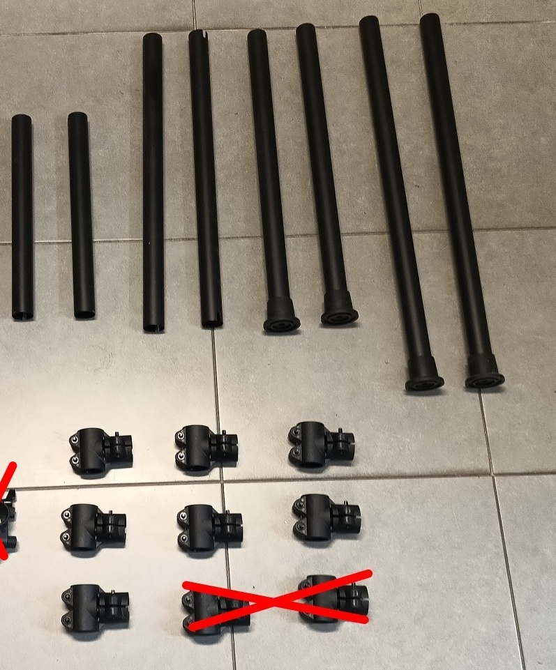 čierne trubky, rúrky, clampy na bicie