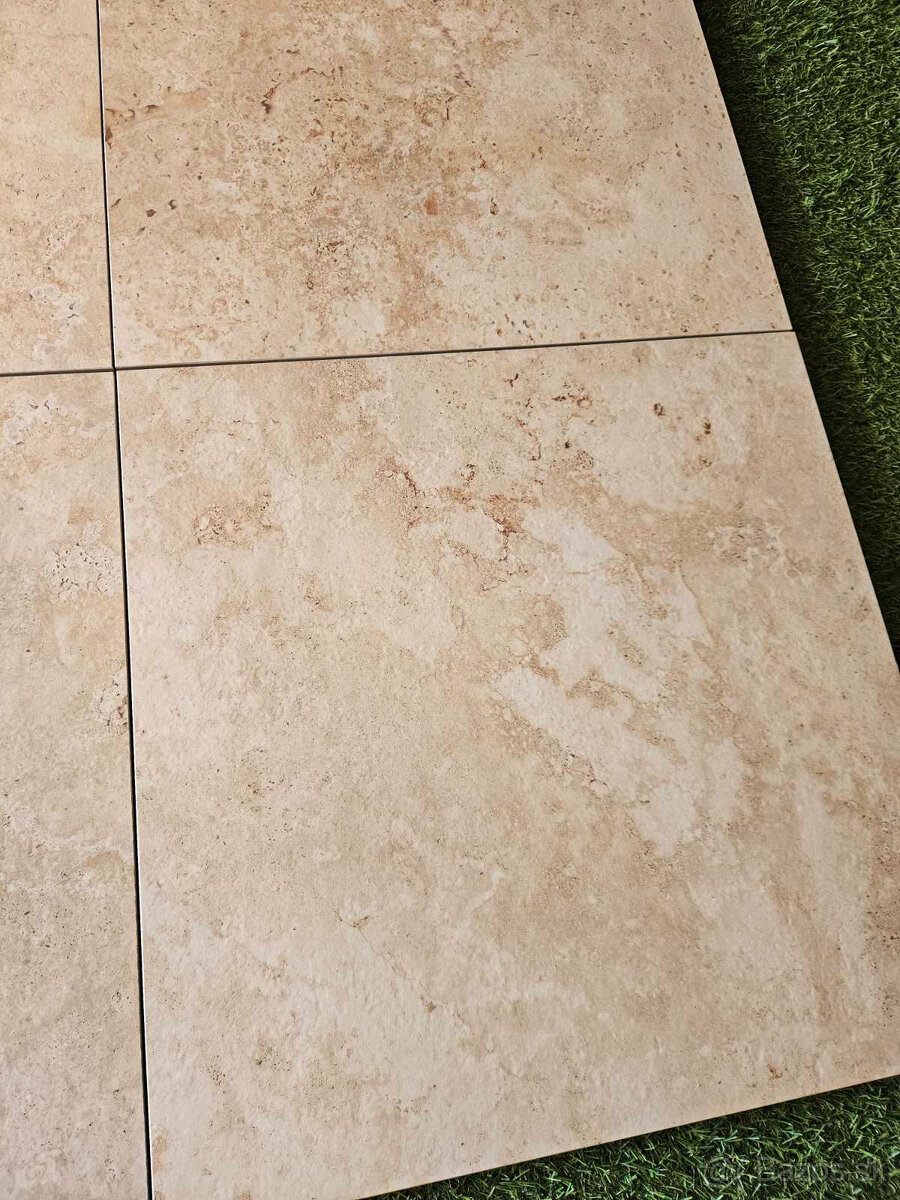 Terasová dlažba 20mm vzhľad Travertin Gold 60x60 protišmy