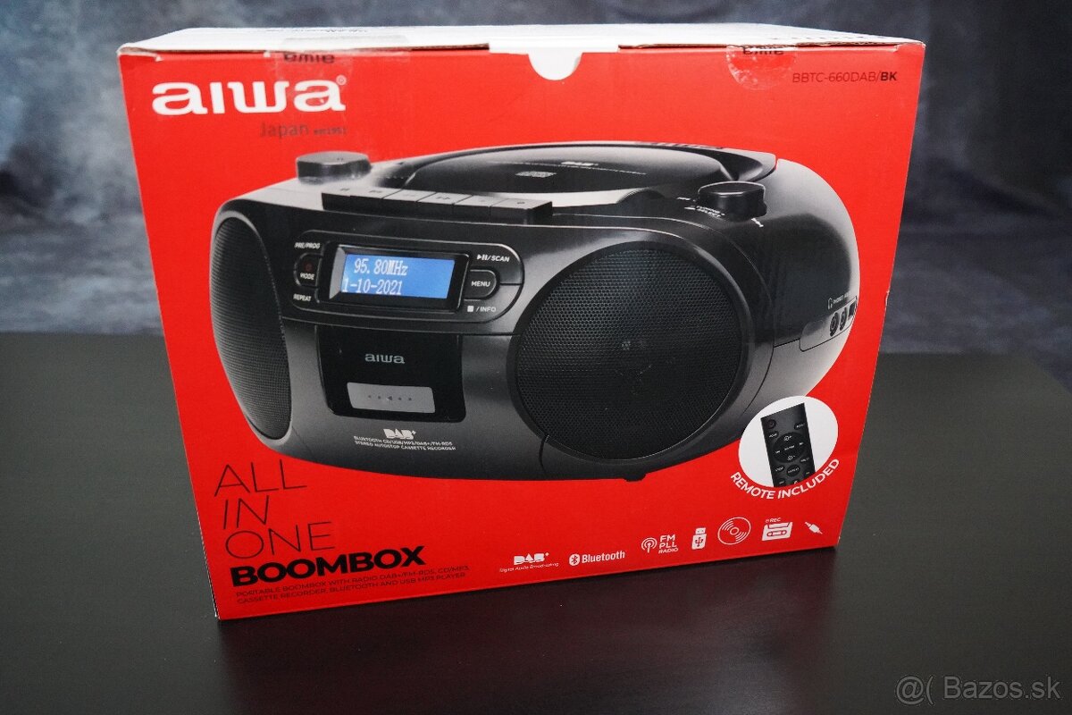 Rádiomagnetofón AIWA BBTC-660 s DAB+/CD/FM/kazeta - nový
