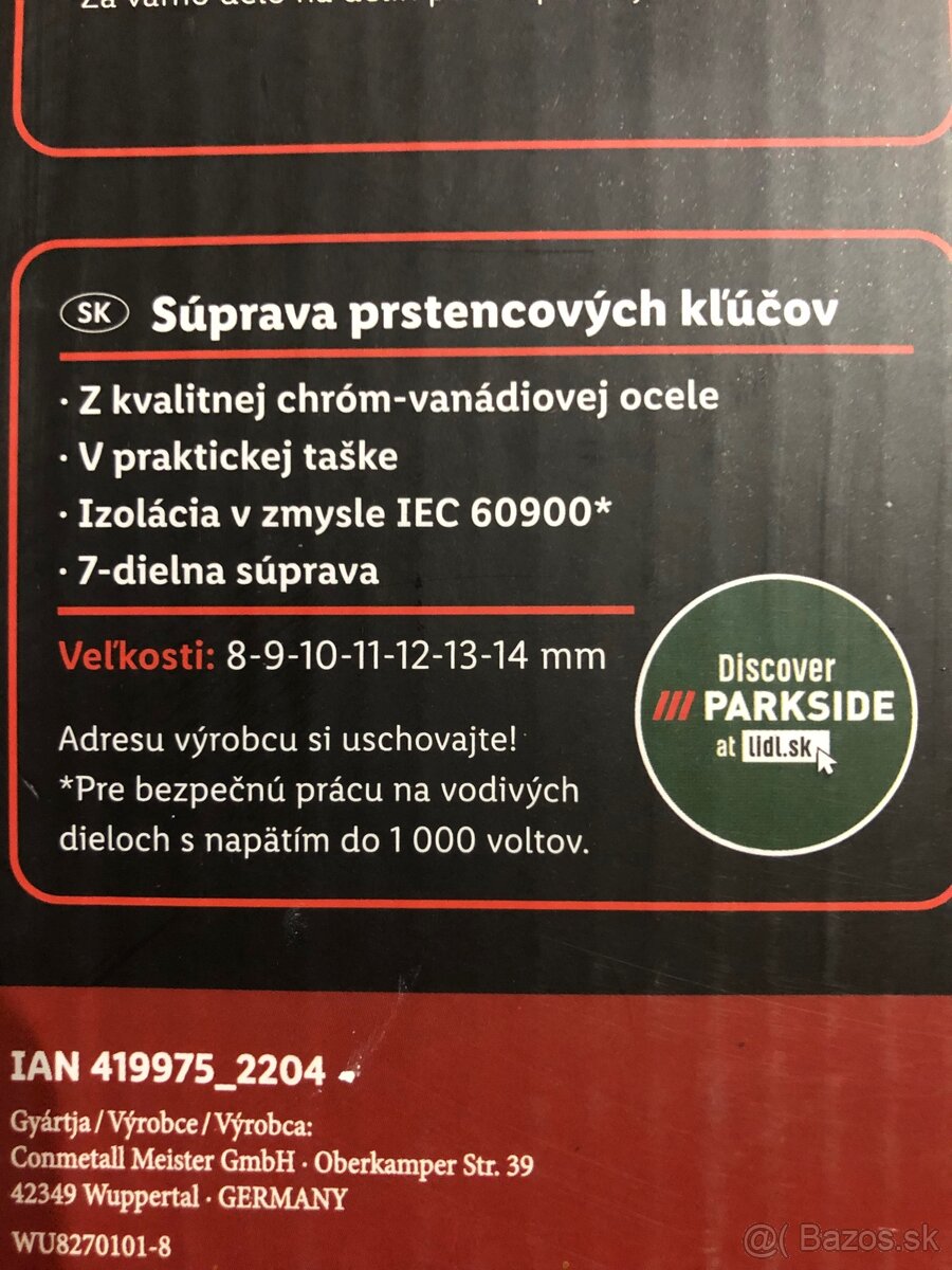 Súprava prstencovych kĺučov
