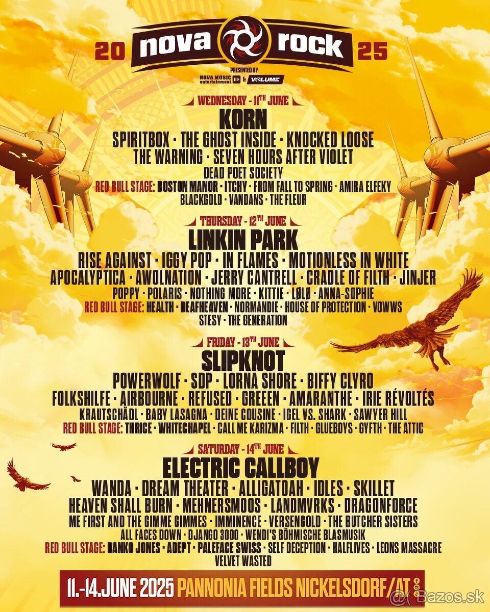 Predám náramok Nova Rock 2025 na sobotu 14.6.