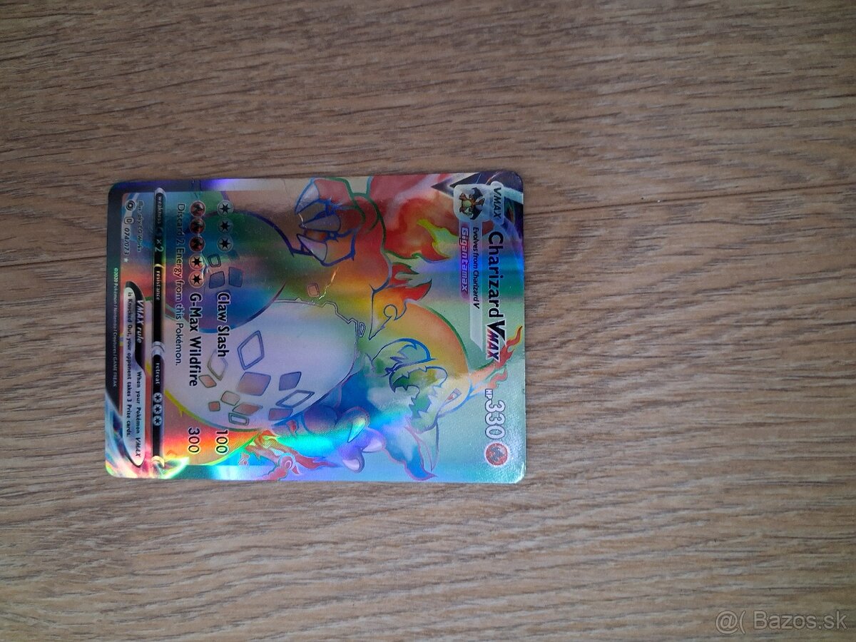Pokemon karta Charizard Vmax rainbow