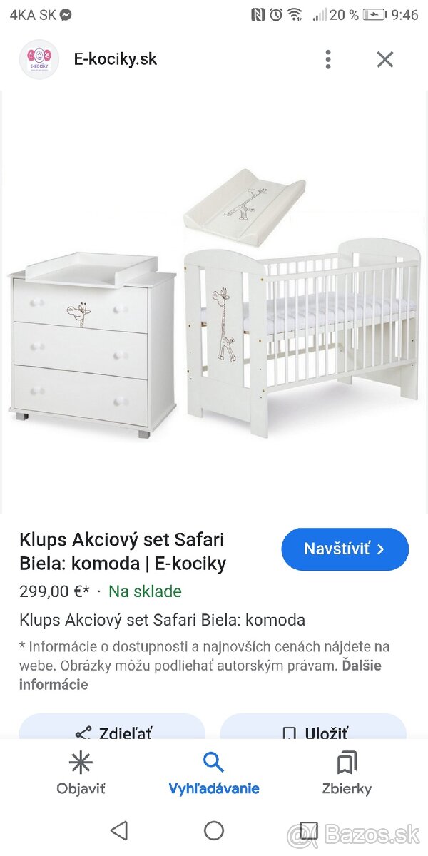 Predám postieľku z komodou a pultom