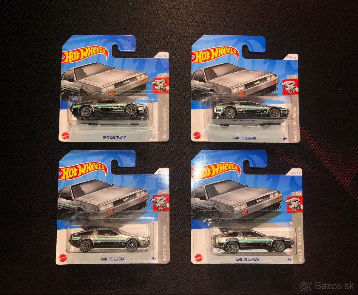 Hot Wheels DMC Delorian Treasure Hunt 4 kusy
