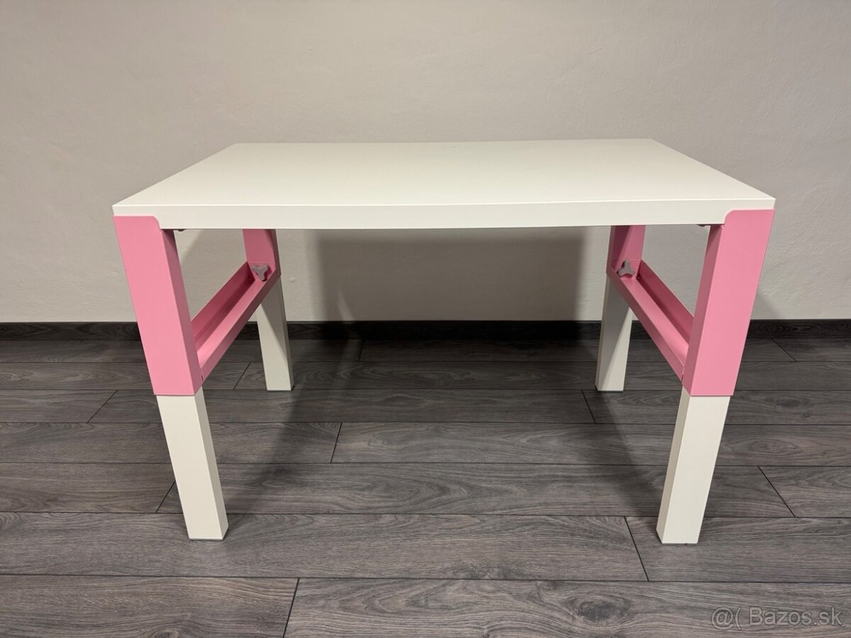 Predam IKEA PAHL, Stol 96x58 cm vyskovo nastavitelny, ruzovy