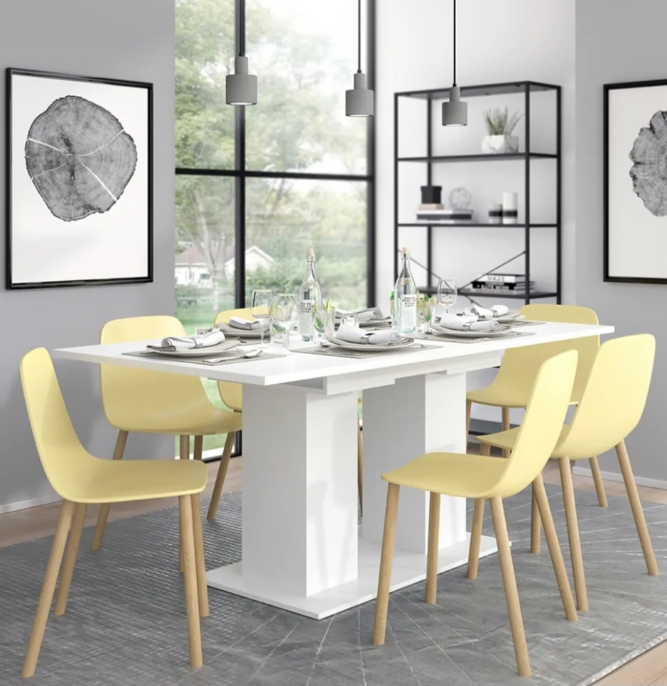 Jedálenský rozkladací stôl biely