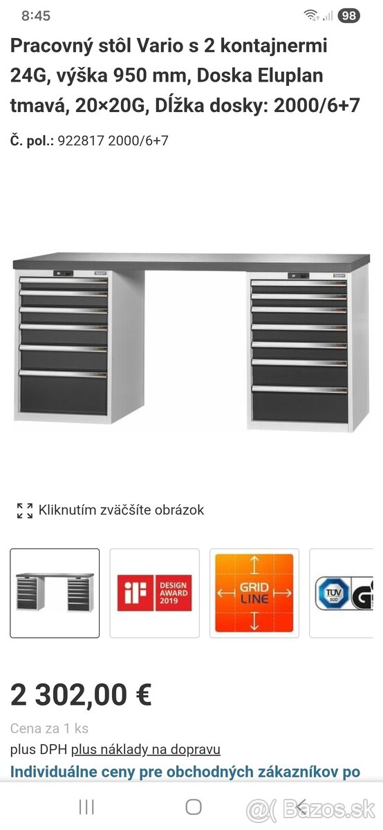 Profesionálny dielenský stôl