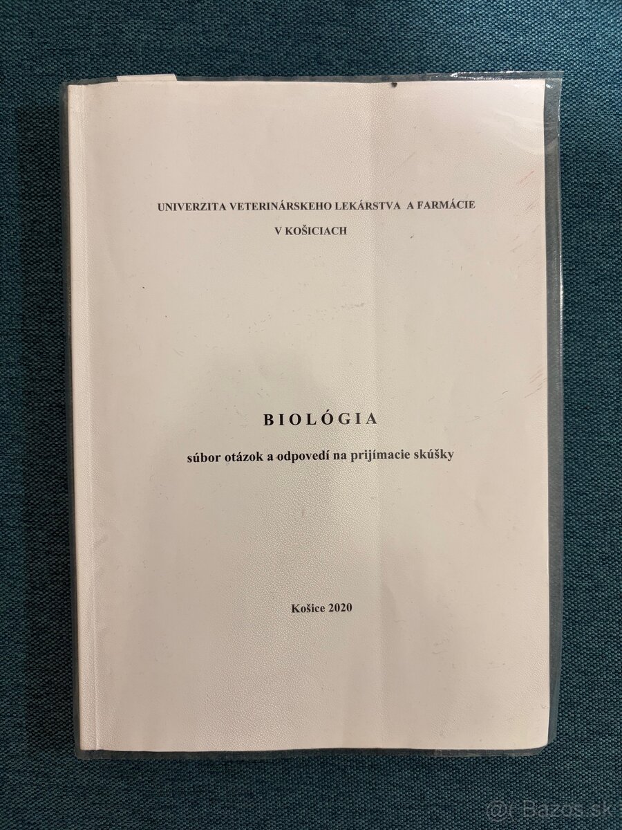 Testovnice chémia/biológia UVLF KE