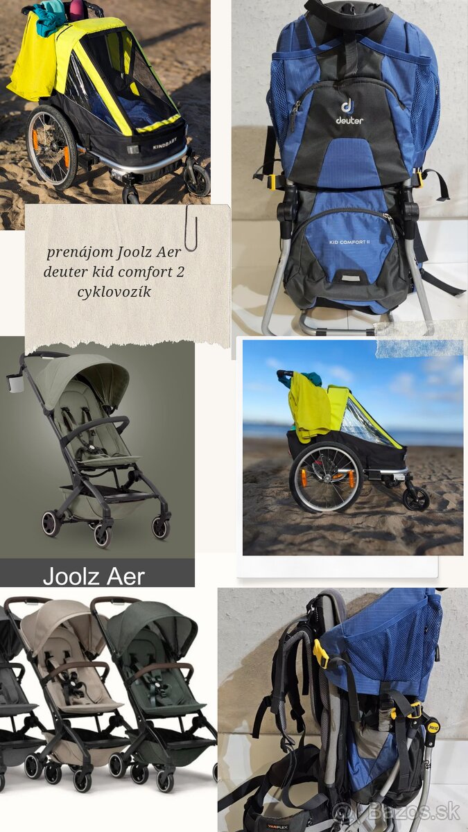Prenájom Joolz AER cyklovozík turistický nosič