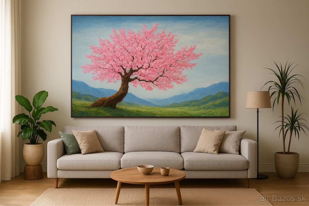 Predám originálny obraz „Kvetinový strom“ 180 × 120 cm