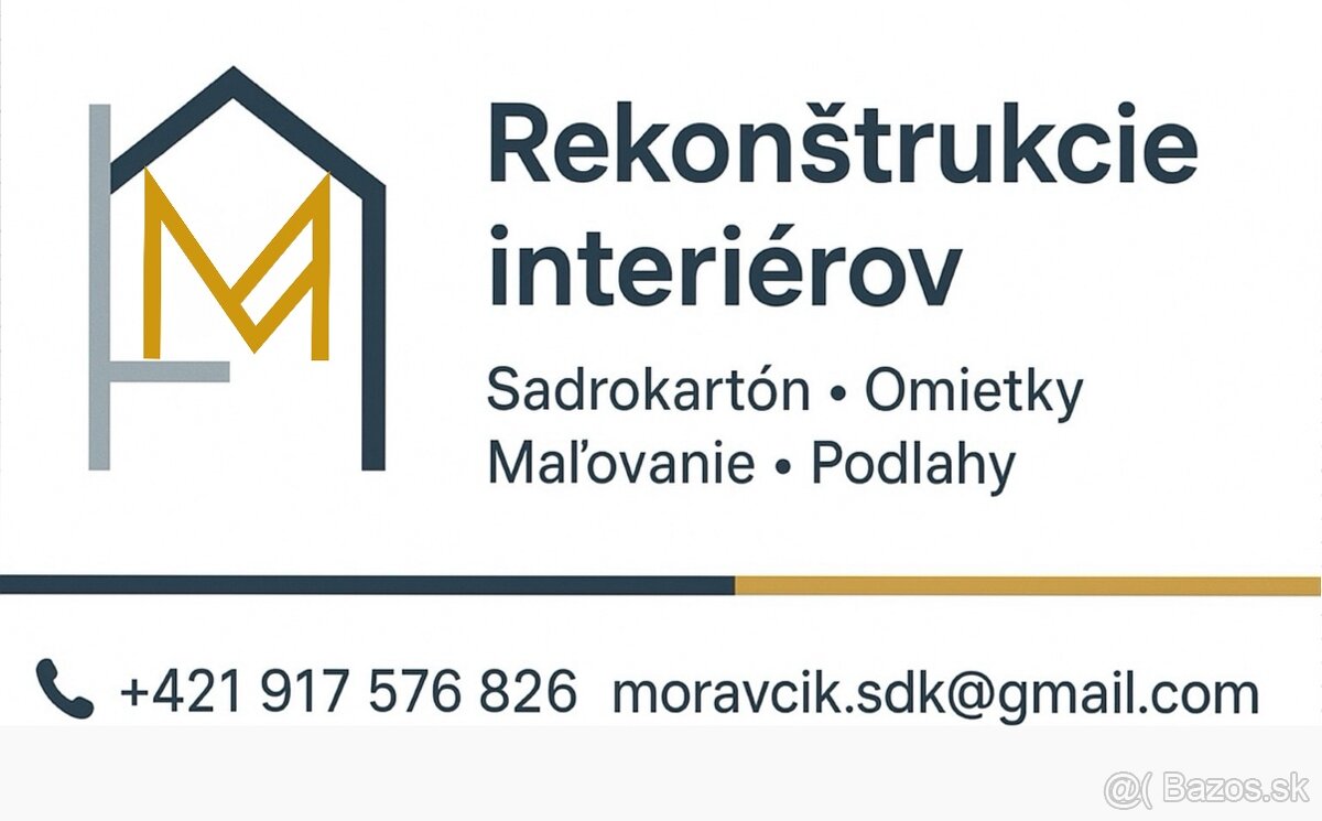 Rekonštrukcie , sadrokarton , podlahy, obklady,