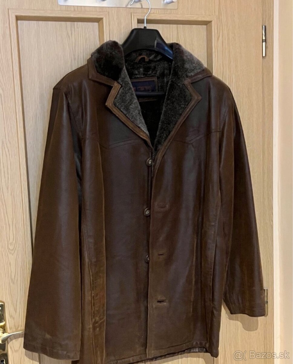Kožená teplá pánska bunda