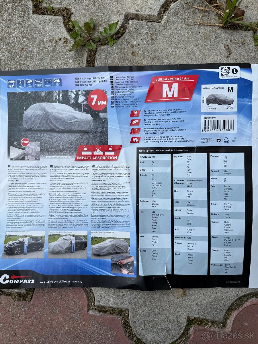 Predám plachtu na auto aj proti krupám