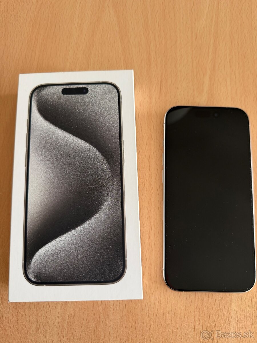Predám iPhone 15 Pro 256 GB – White Titanium – TOP STAV