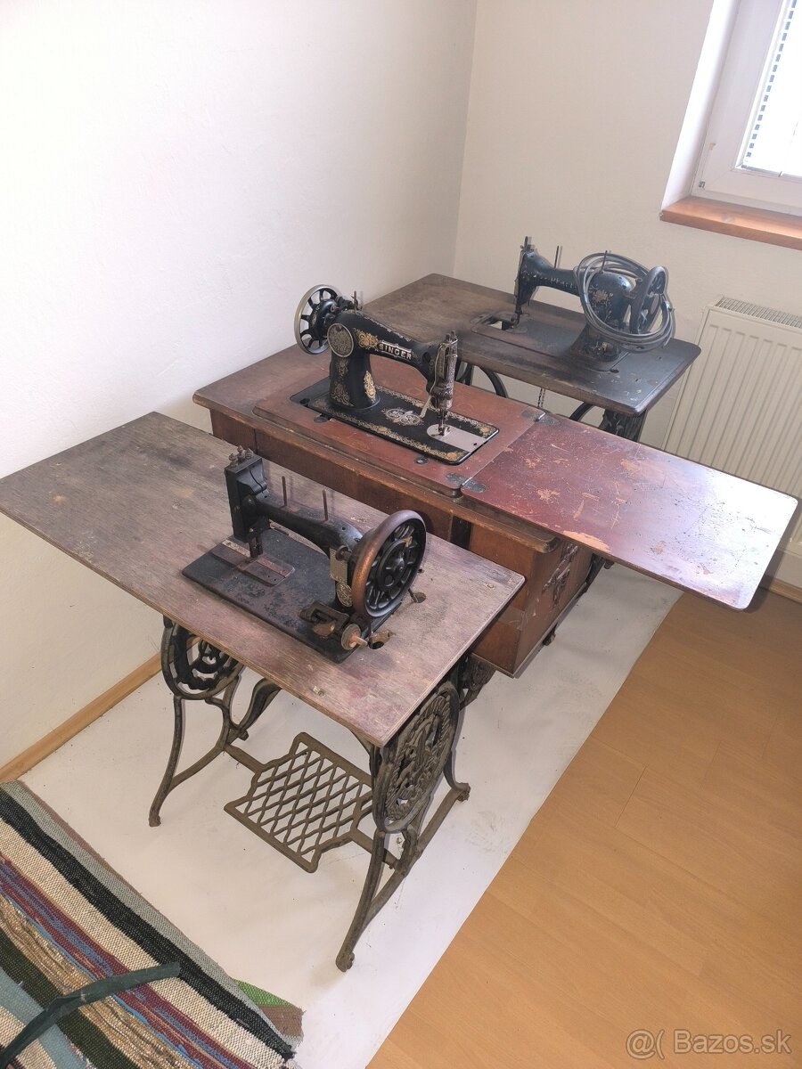 Starožitné šijacie stroje a 2 rádia