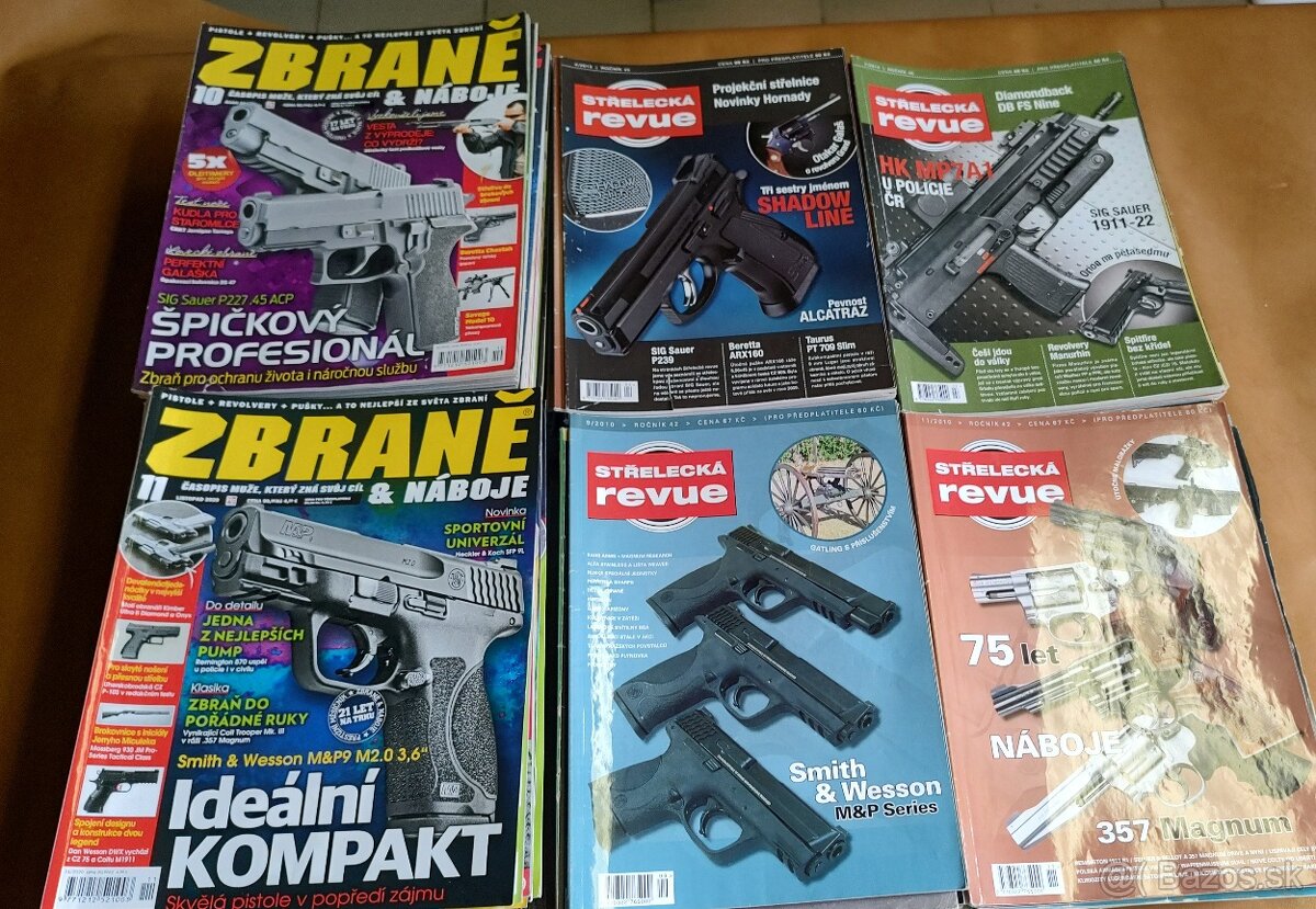 Časopisy strelecká revue, zbrane a náboje
