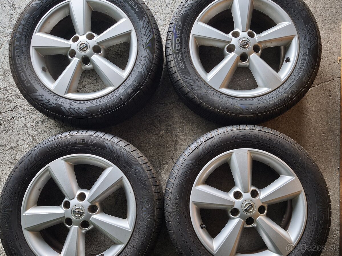 Alu disky 5x114,3 r17 letné pneumatiky 215/60 r17 Nokian 7mm