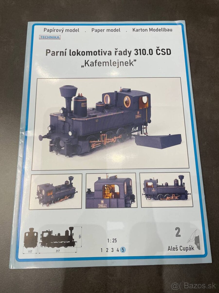 Parní lokomotiva rady 310.0 ČSD Kafemlejnek v mierke 1:25