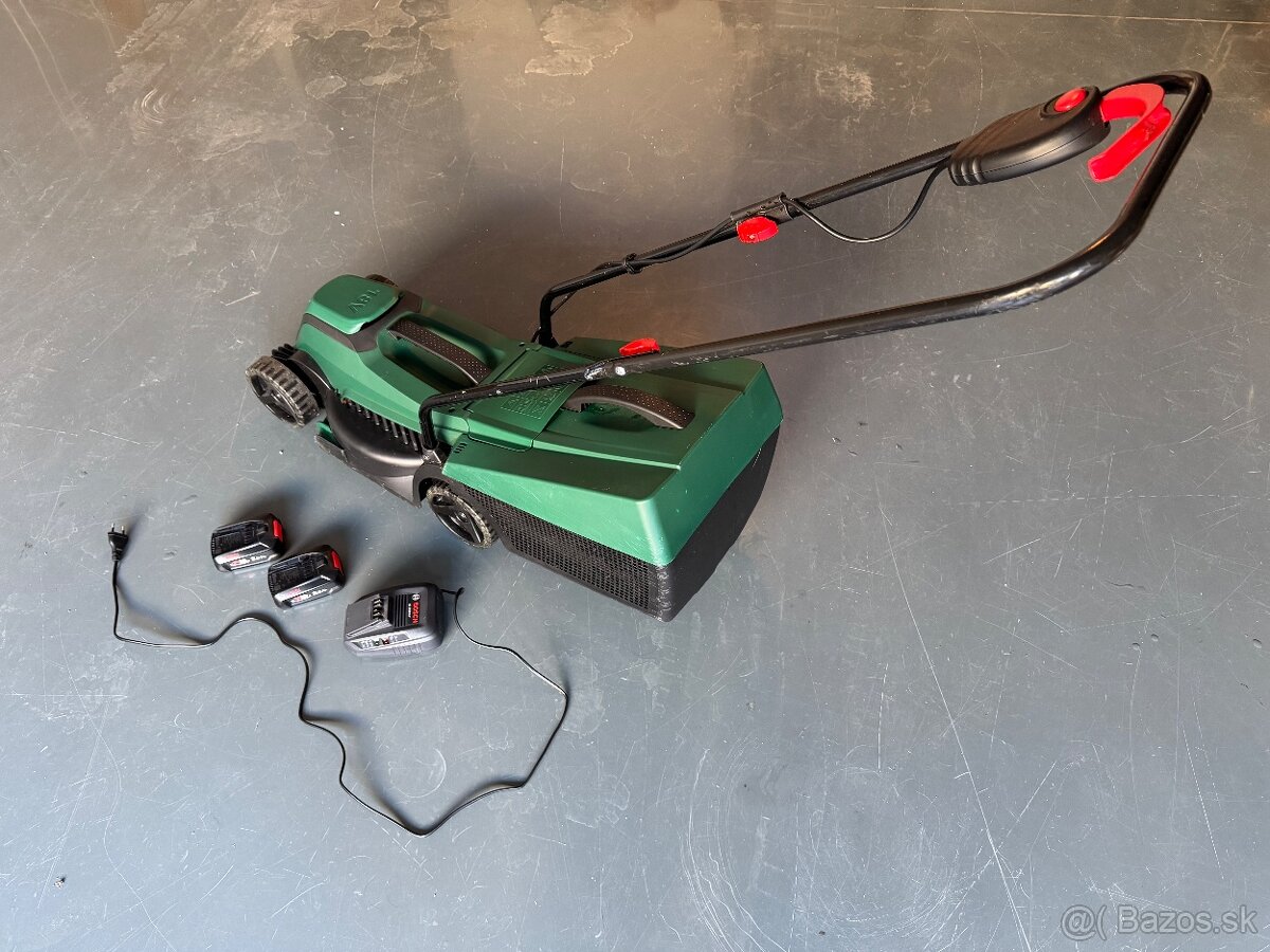Kosačka bosch Easy mower, 2x akumulátor, nabíjačka
