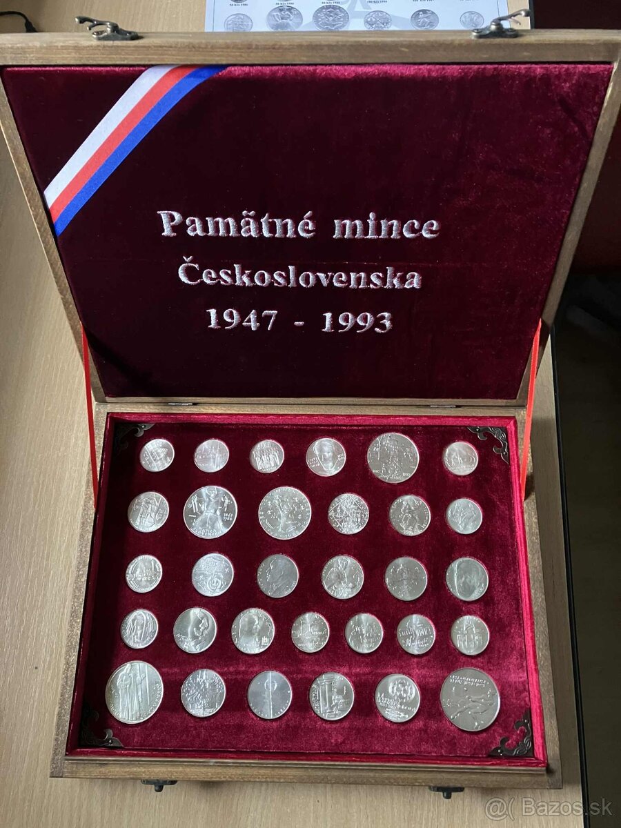 Sada komplet pamätné mince striebro 1947-1993 Československo