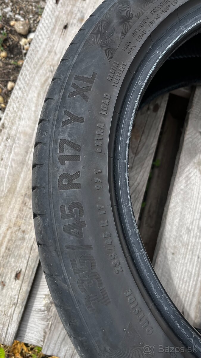 Predám letné pneumatiky 235/45 R17
