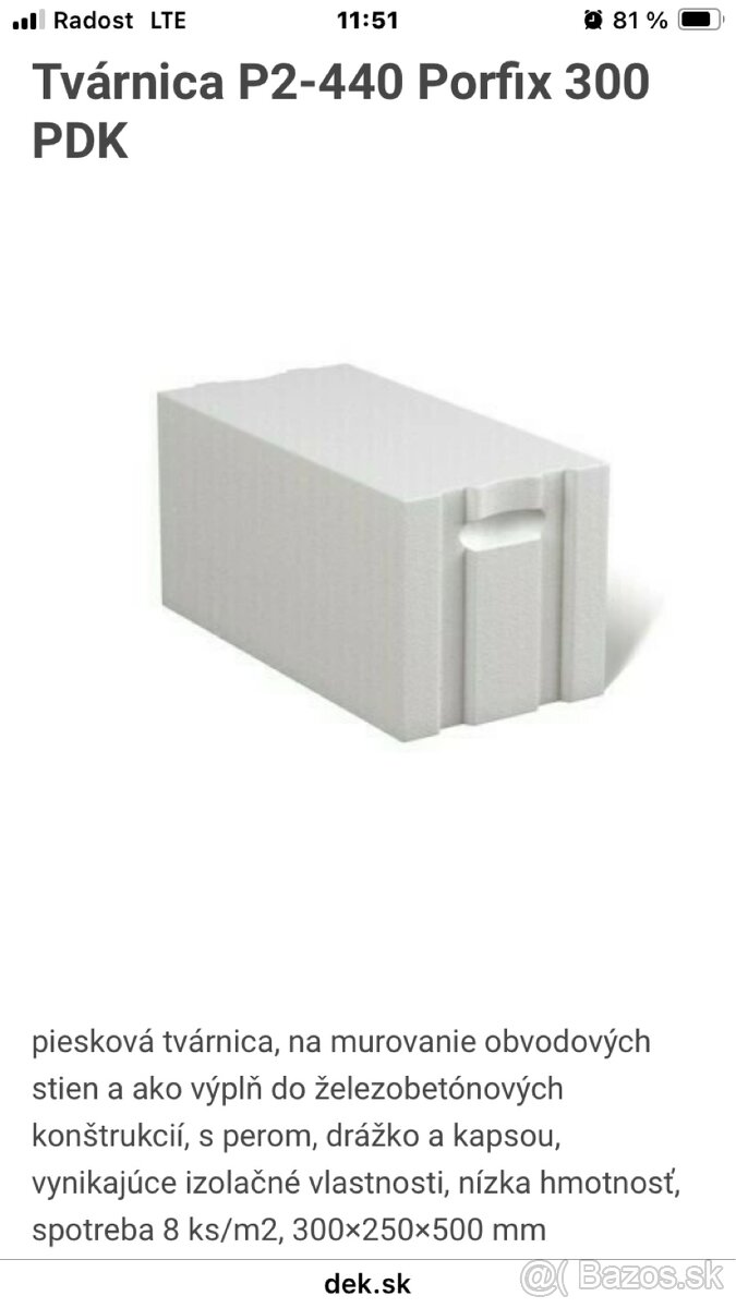 Porfix 300x250x500 obvodove nosne