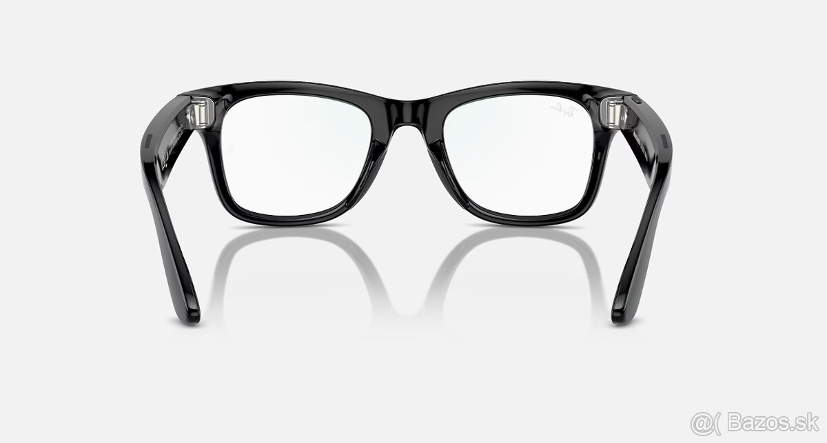 Ray-Ban Meta Wayfarer, Lesklá čierna / Číre, Veľké