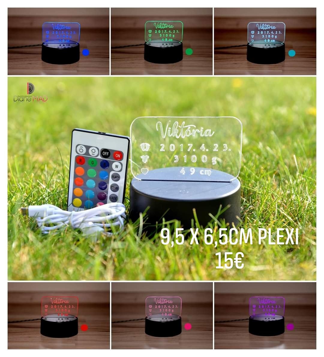 Led lampa s vlastným textom / logom