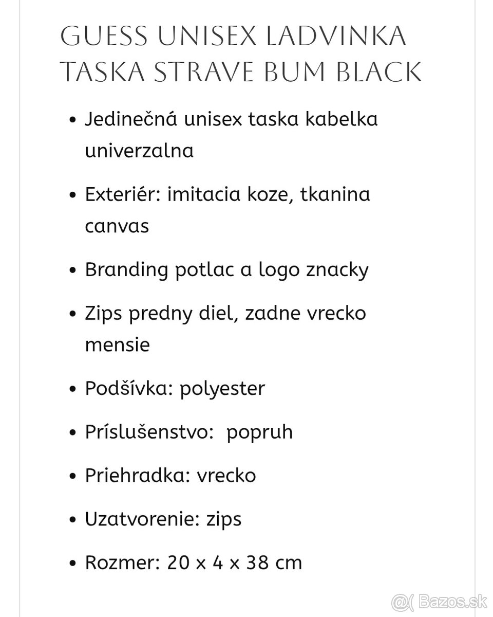 GUESS unisex ladvinka taška