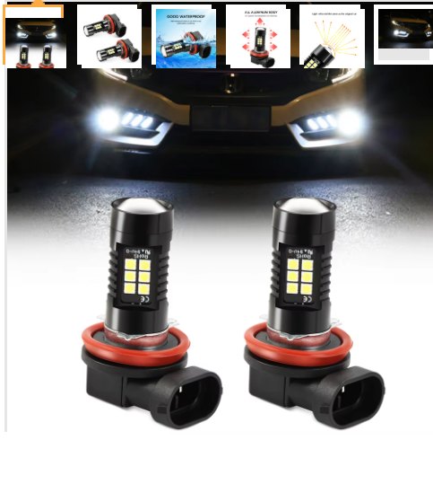 H8 H11 LED hmlovky žiarovky do auta 1200LM 6000K 12V biele