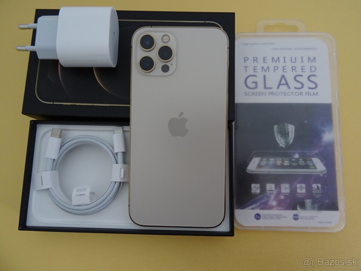iPhone 12 PRO 256GB GOLD - ZÁRUKA 1 ROK - 100% BATERIA