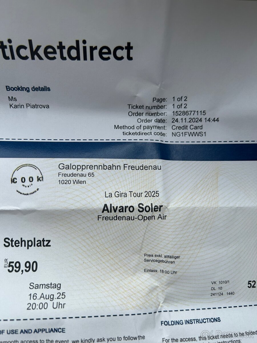 Listky na koncert Alvaro Soler 16.8.2025