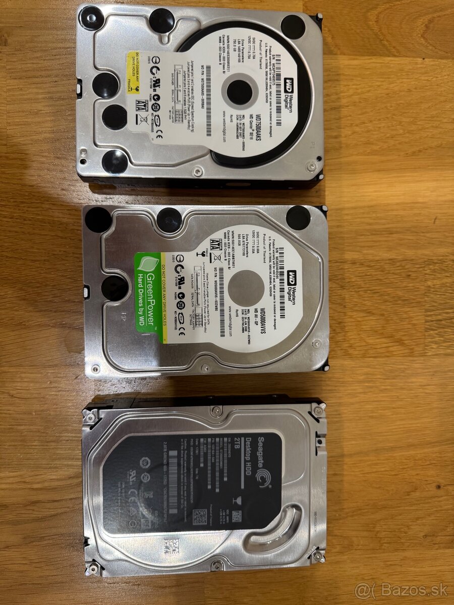 Predám HDD 2TB / 750GB/ 500GB / 1TB