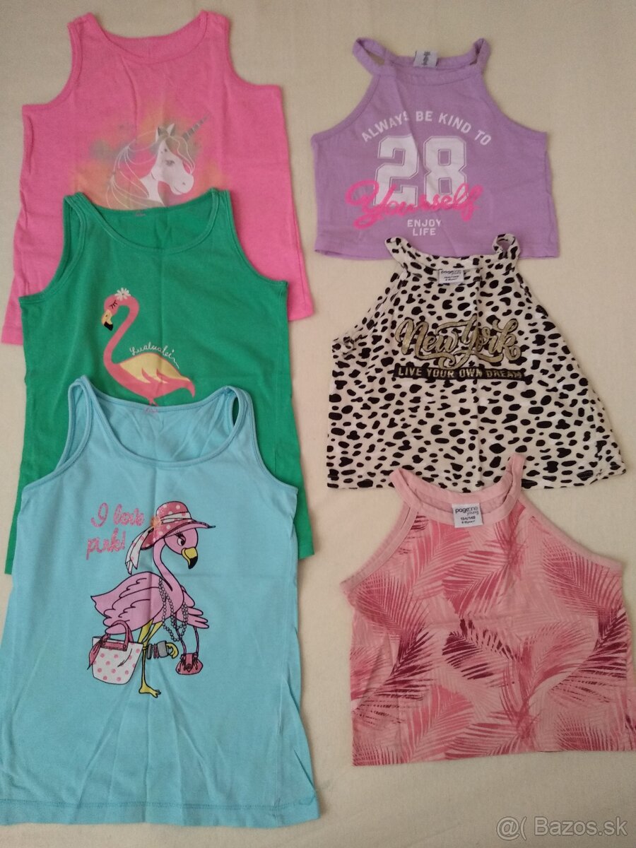 Dievčenské letné tričká veľkosť 134