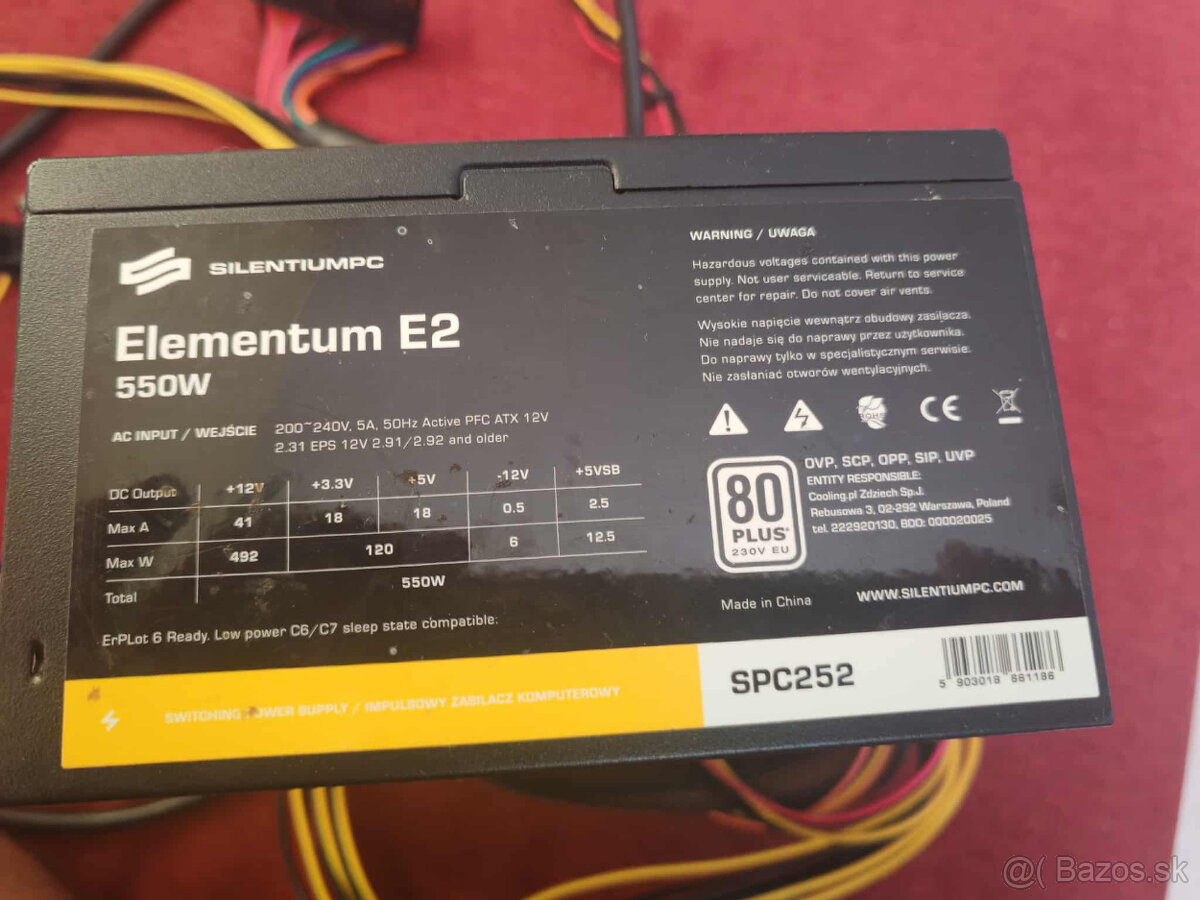 zdroj-SilentiumPC Elementum E2 550 W 80 Plus EU-------------