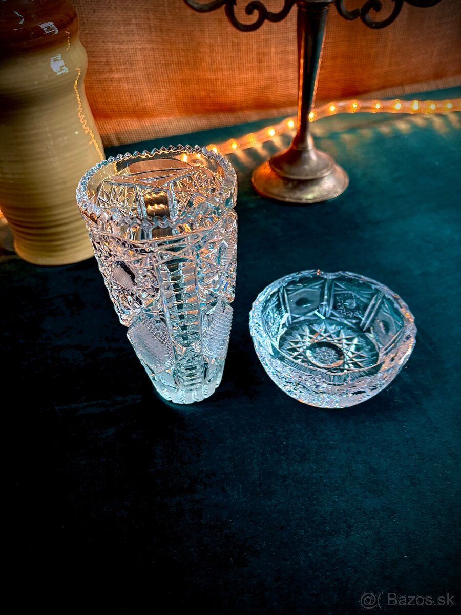 Brúsená váza + popolník