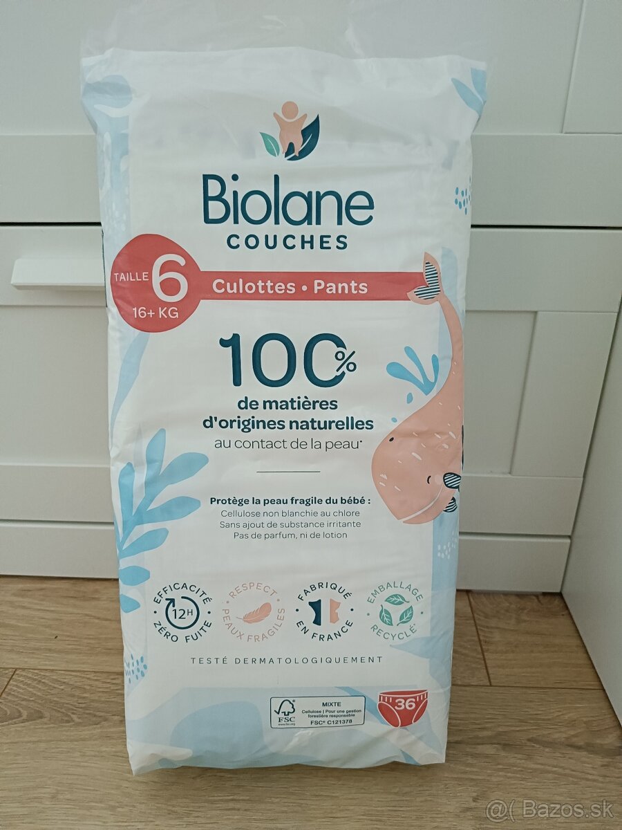Francúzske eko plienky Biolane Pants veľ. 6