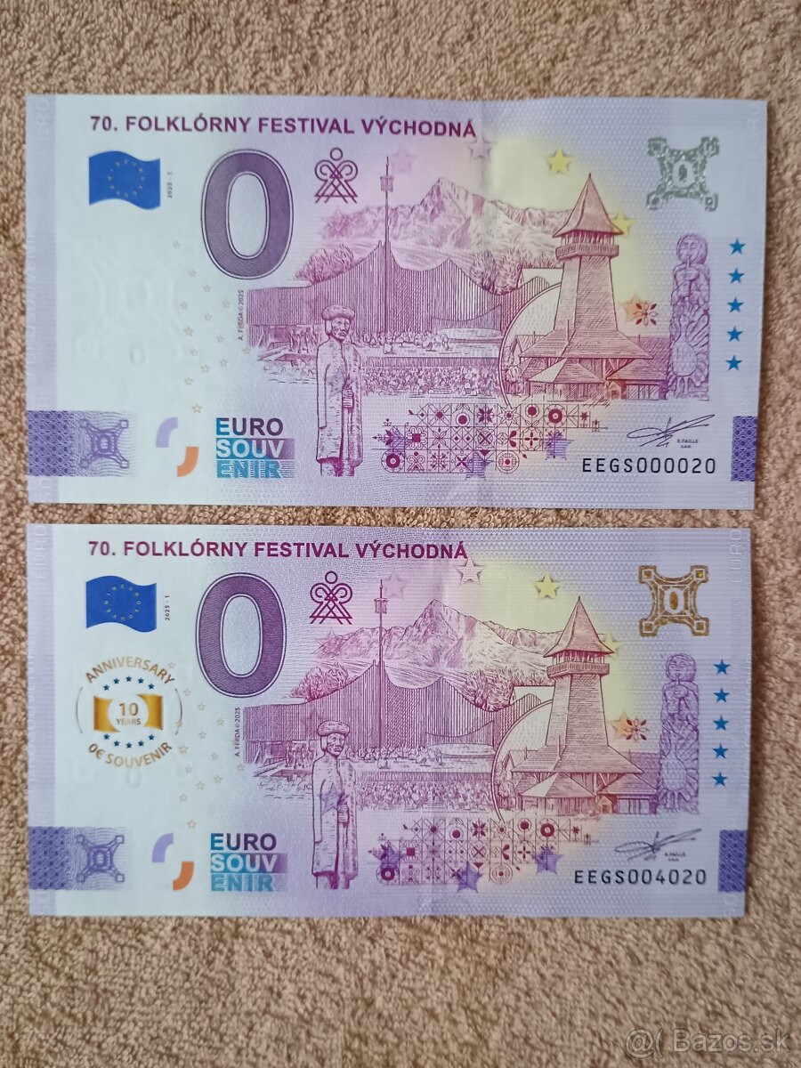 0 euro bankovky 2024 - 2025