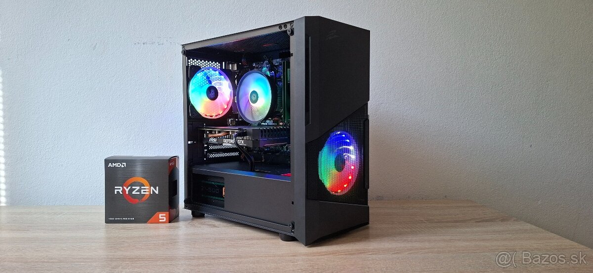 Herný pc Ryzen 5 5500 3,60ghz/NVME/GTX1660SUPER 6GB