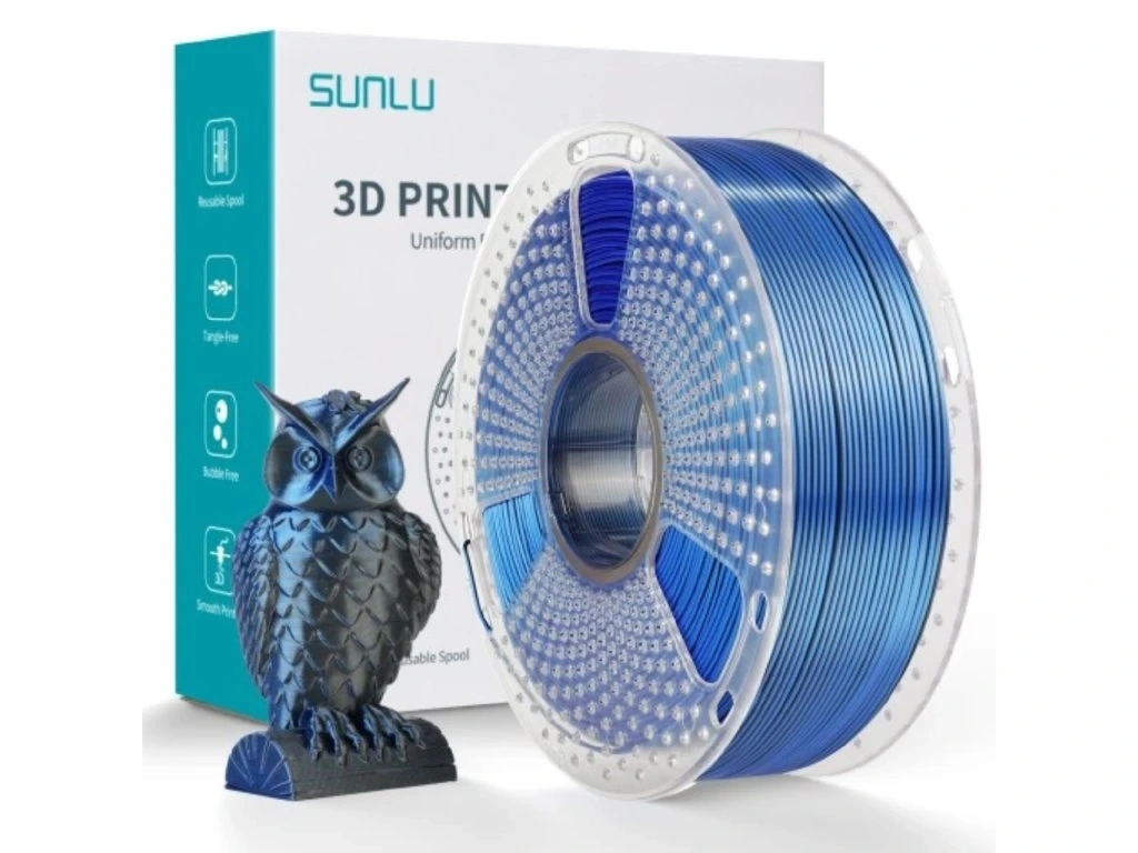 SUNLU PLA+ SILK DUAL - Čierna / Modrá 1kg
