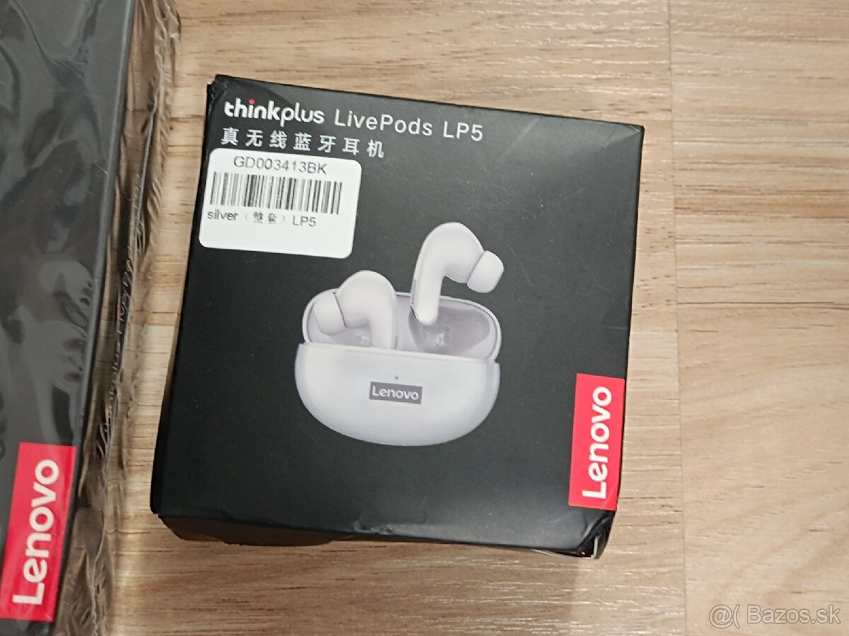 Slúchadlá Lenovo LP5 strieborné