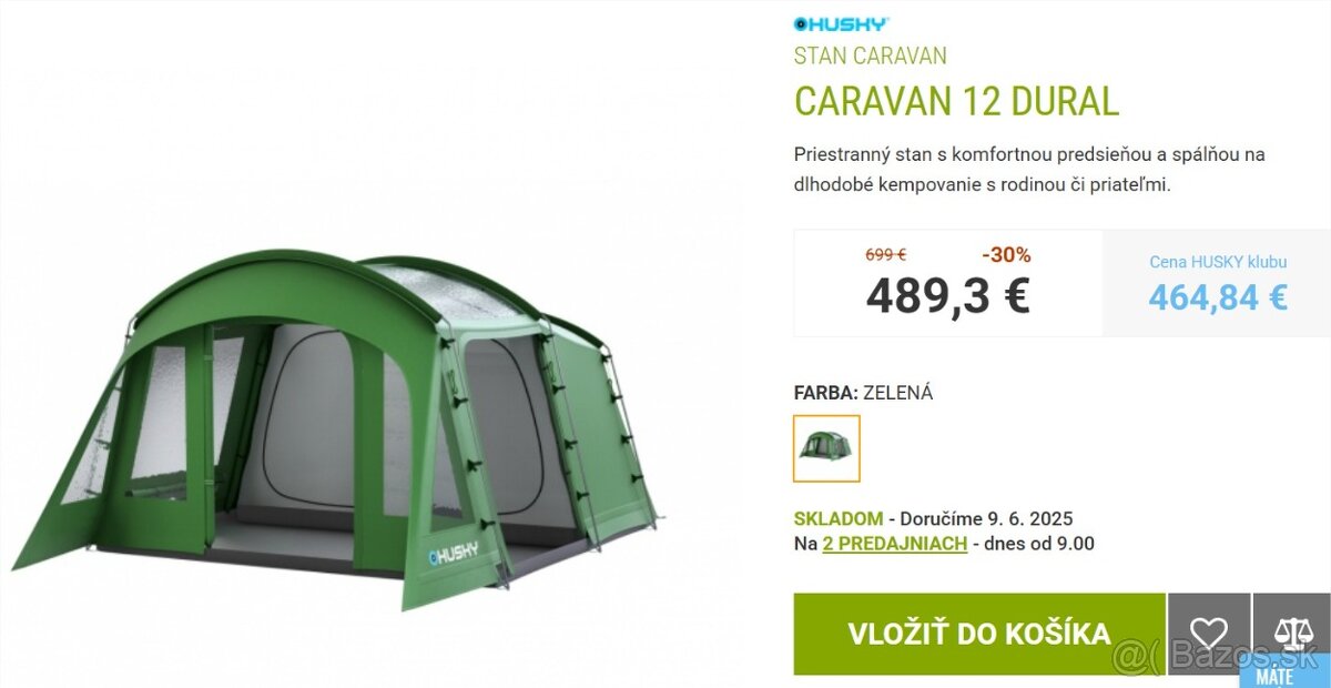 predam rodinny stan Husky Caravan 12 New Dural + Prístrešok
