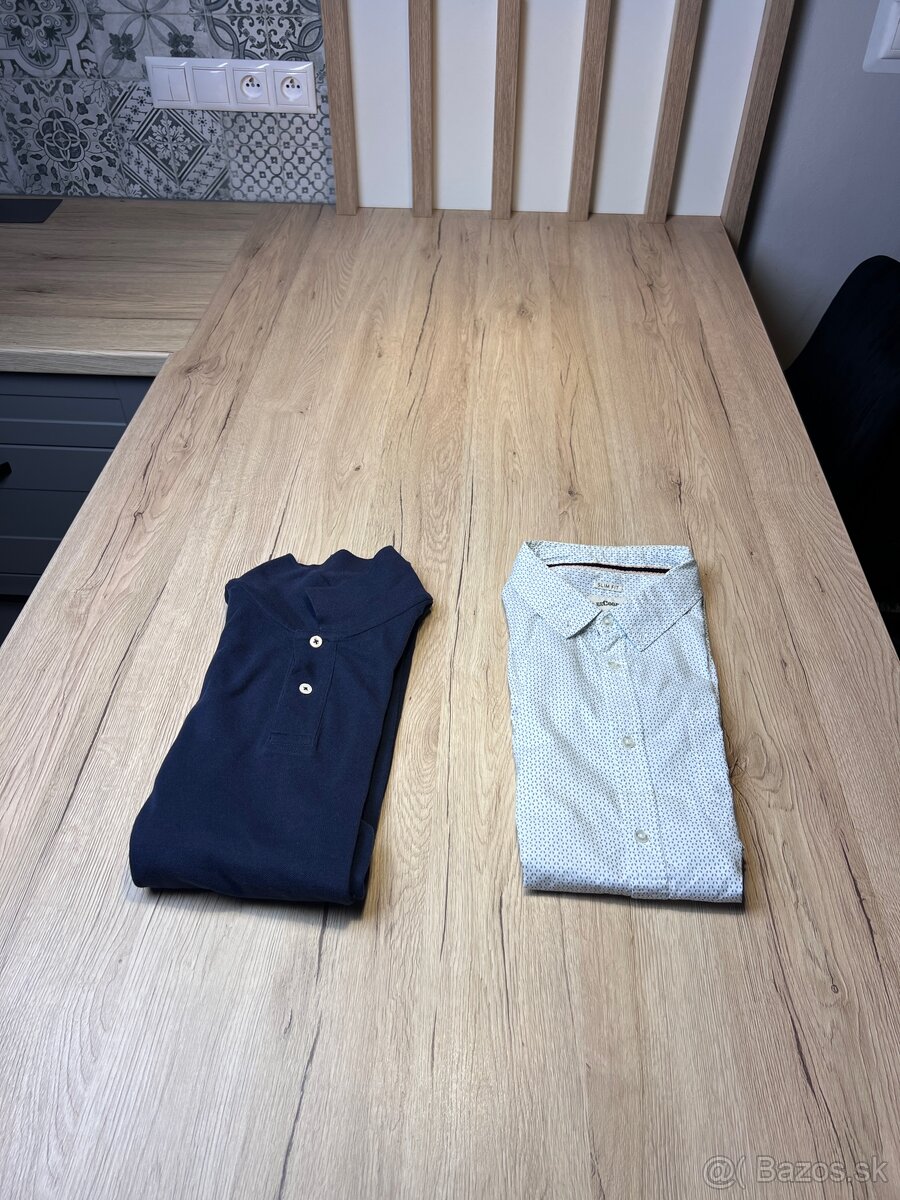 Smart Set - tmavomodrý pullover a biela košela - Gant