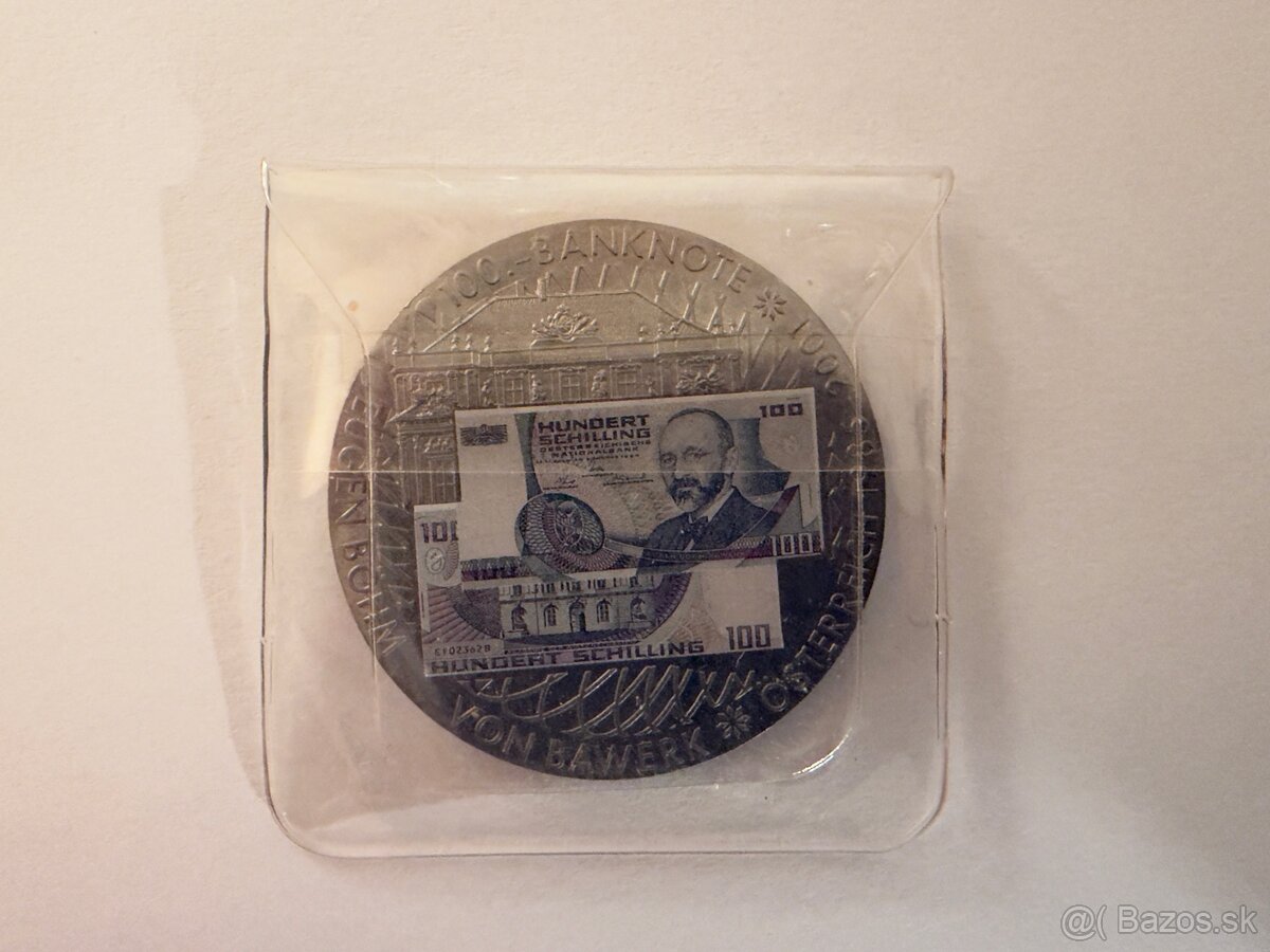 Medaila Rakúsko 100 Schilling - Abschied einer Währung