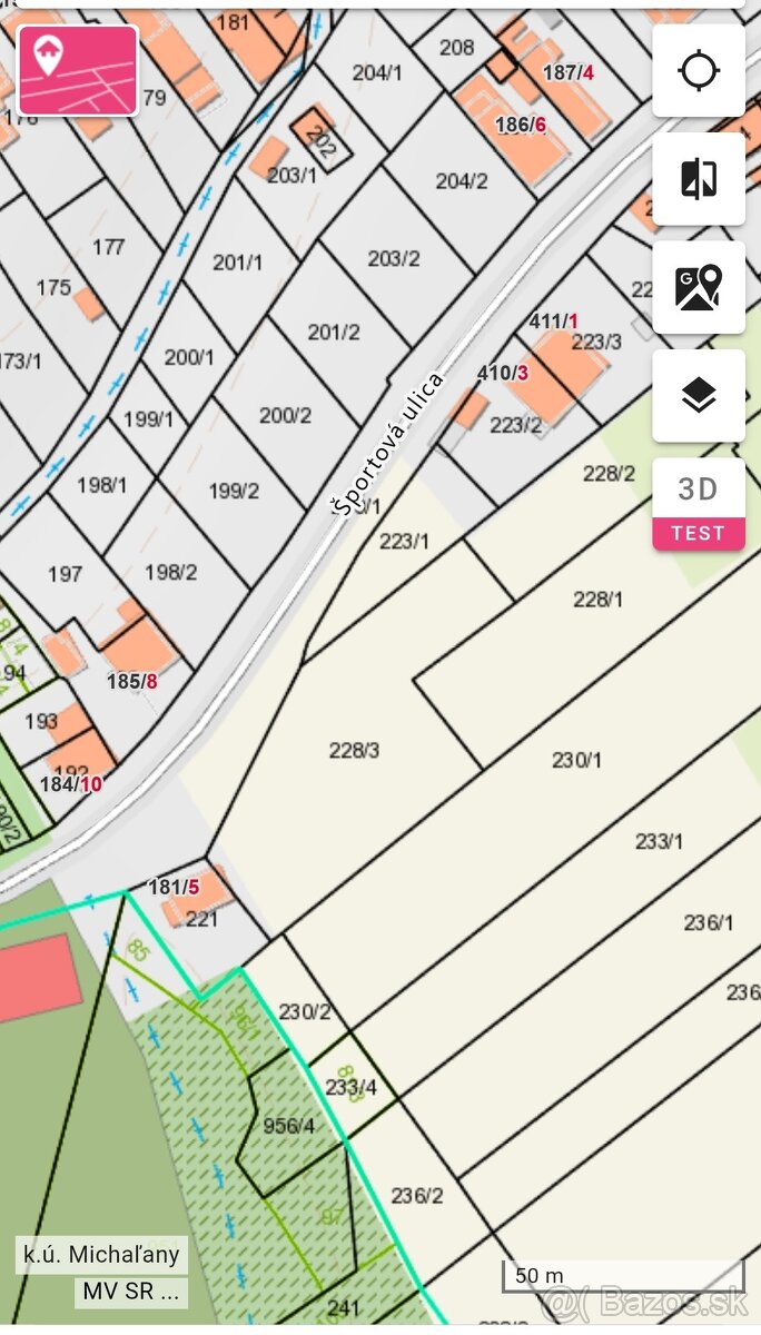 Pozemok na predaj, obec Michaľany